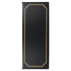 PORTE MENU 6 POCHETTES  10,5x29,7 CM NOIR PVC (1 UNITÉ)