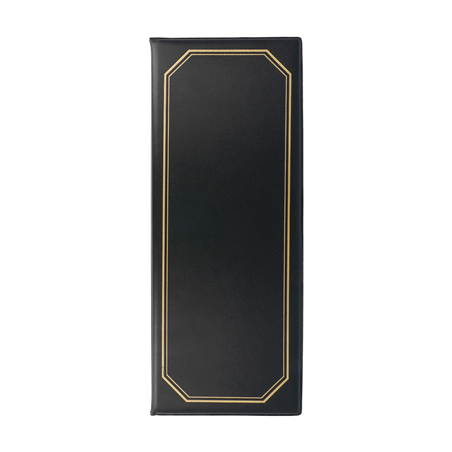 PORTE MENU 6 POCHETTES 10,5x29,7 CM NOIR PVC (1 UNITÉ)