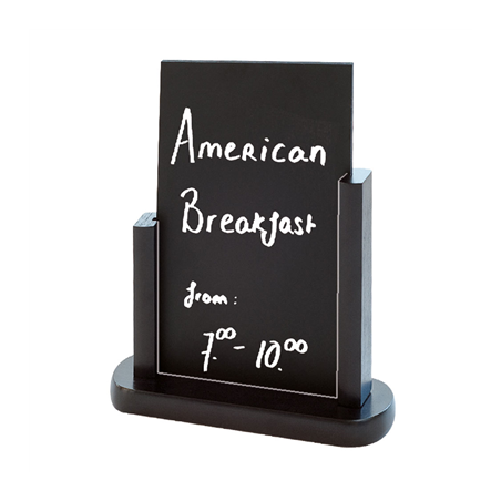 Image PANNEAU / ARDOISE DE TABLE  15,2x22,9 CM NOIR BOIS (1 UNITÉ) #1