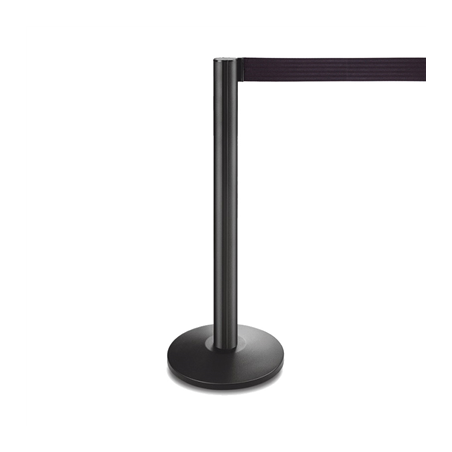 Image COLONNES MOBILES AVEC RUBAN RETRACTIBLES  Ø 36x104 CM NOIR ALUMINIUM (2 UNITÉ) #1