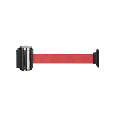 Image BARRIÈRE MURALE RETRACTIBLES RUBAN 200 CM   ROUGE ALUMINIUM (1 UNITÉ) #1