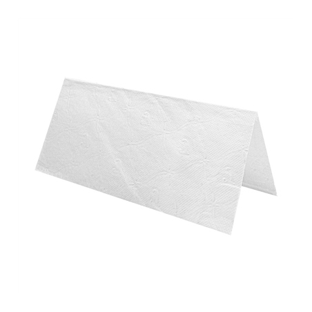 Image SERVIETTES ESSUIE-MAINS 2 PLIS - PLIAGE EN "Z"  22x38 CM BLANC OUATE (2500 UNITÉ) #1