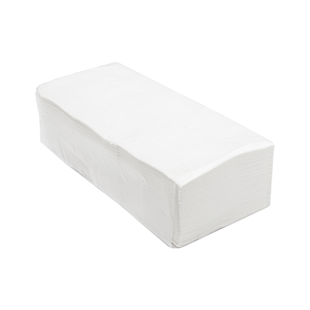 SERVIETTES ESSUIE-MAINS 2 PLIS - PLIAGE EN "Z"  22x38 CM BLANC OUATE (2500 UNITÉ)