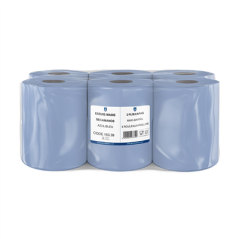 Image ESSUIE-MAINS "MAXI BARRIL" ECOLABEL 2 PLIS - 365 FEUILLES 20 G/M2 Ø 20x21,6 CM BLEU OUATE (6 UNITÉ) #1