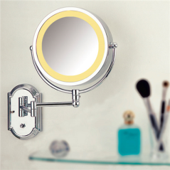 Image MIROIR BAINS MURAL, 2 FACES 230 V. GROSSISSANTx3  Ø21,5x36 CM ARGENTE METAL (1 UNITÉ) #1