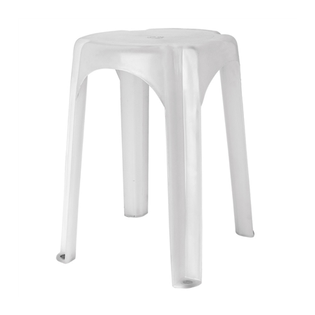 Image TABOURET SALLE DE BAINS  Ø 32x44 CM BLANC PP (1 UNITÉ) #1