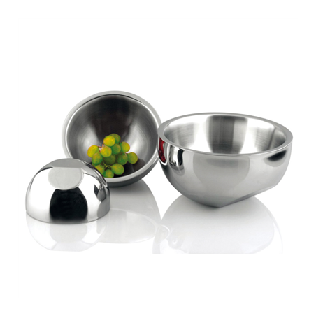 Image BOL DOUBLE PAROI 320 ML Ø 11x8 CM ARGENTE INOX (1 UNITÉ) #1