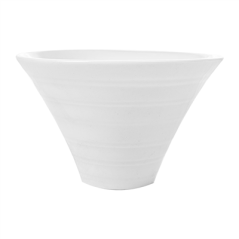 BOLS CONIQUES STRIÉS 160 ML Ø9,5x6,5 (h) CM BLANC PORCELAINE (6 UNITÉ)