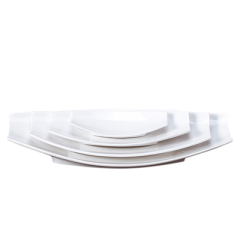 Image ASSIETTES BARQUETTE 26,2x13x3,7 CM BLANC PORCELAINE (6 UNITÉ) #1