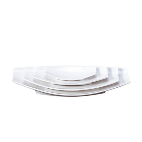 Image ASSIETTES BARQUETTE  26,2x13x3,7 CM BLANC PORCELAINE (6 UNITÉ) #1