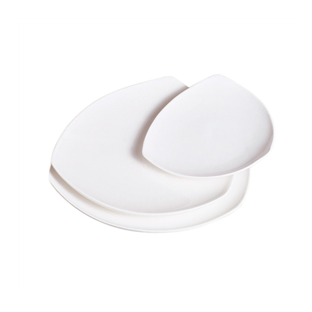 Image ASSIETTES TRIANGULAIRES  25,5x3,4 CM BLANC PORCELAINE (4 UNITÉ) #1