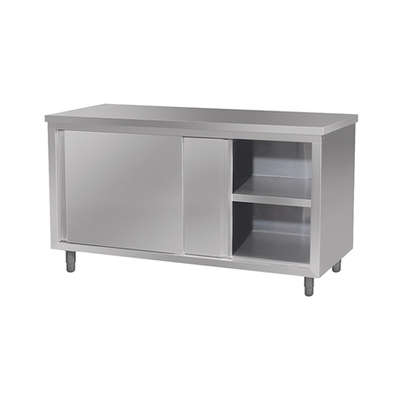 Image TABLE AVEC PORTES 'ARROW'  120x60x85 CM ARGENTE INOX (1 UNITÉ) #1