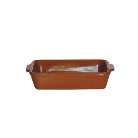 Image ASSIETTES RECTANGULAIRES EN FAÏENCE 500 ML 18x13,2x4 CM MARRON ROUGEATRE CERAMIQUE (12 UNITÉ) #1