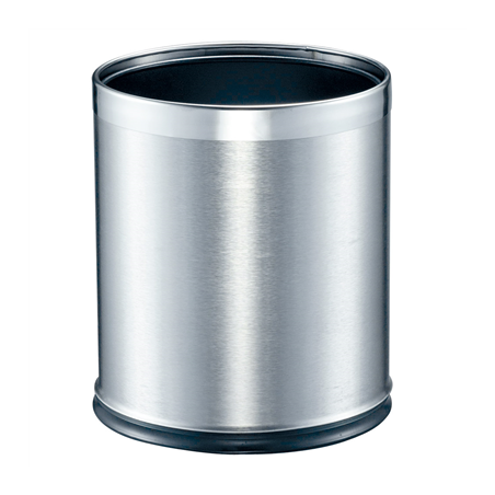 Image CORBEILLE CHAMBRES 'DELUXE' 9 L Ø 22,5x27 CM ARGENTE INOX (1 UNITÉ) #1