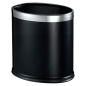 Image CORBEILLE CHAMBRES OVALE 'DELUXE' 9 L 26x19x27 CM NOIR INOX (1 UNITÉ) #1