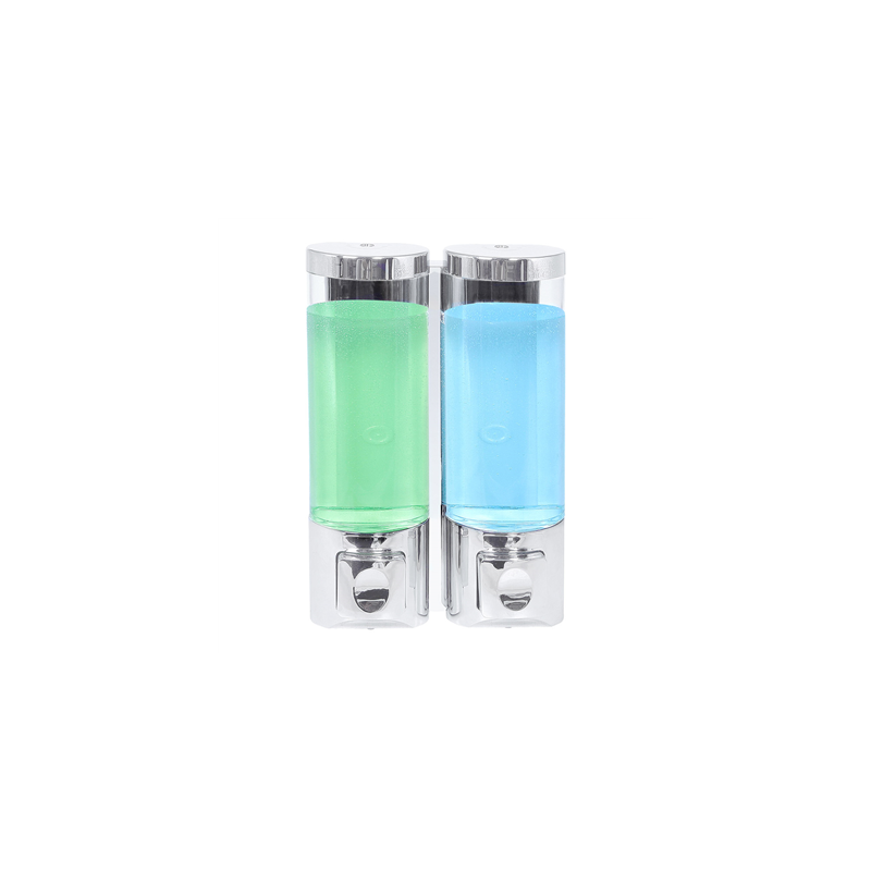 DISTRIBUTEUR DE SAVON 2x400 ML 13,7x6,3x20,3 CM ARGENTE ABS (1 UNITÉ)