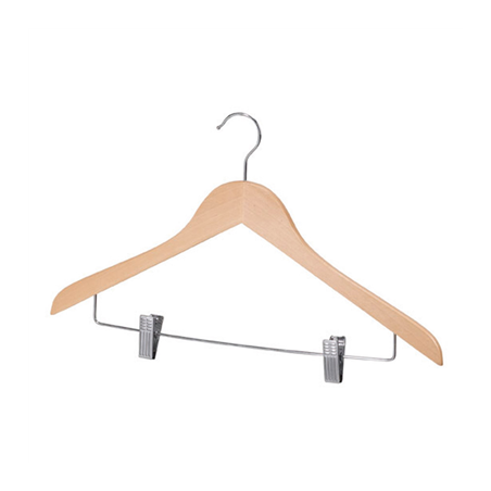 Image CINTRES AVEC PINCES  43,5x1,2x27 CM NATUREL BOIS (48 UNITÉ) #1