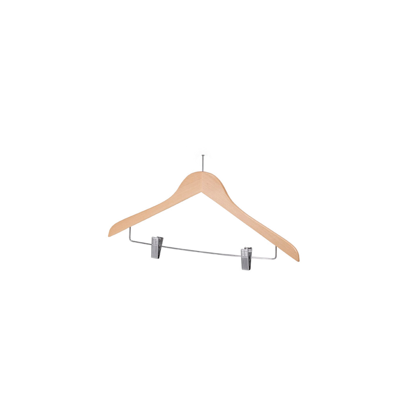 CINTRES ANTI VOL AVEC PINCES  44,5x1,2x24,5 CM NATUREL BOIS (48 UNITÉ)