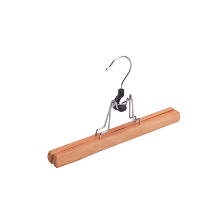 Image CINTRES PANTALONS  25 CM NATUREL BOIS (48 UNITÉ) #1