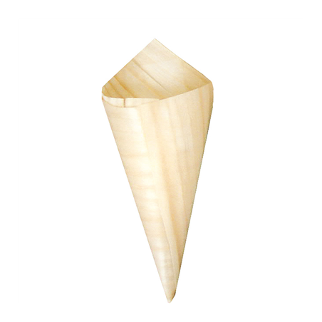 Image CORNETS EN FEUILLE DE PEUPLIER  8 CM NATUREL BOIS (50 UNITÉ) #1