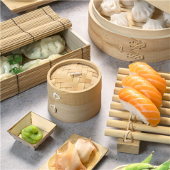 Image RÉCIPIENTS MINI DIM-SUM  Ø 8x6 CM NATUREL BAMBOU (10 UNITÉ) #4