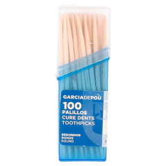 Image BOÎTES DE 100 CURE-DENTS RONDS  6,5 CM NATUREL BOIS (480 UNITÉ) #3