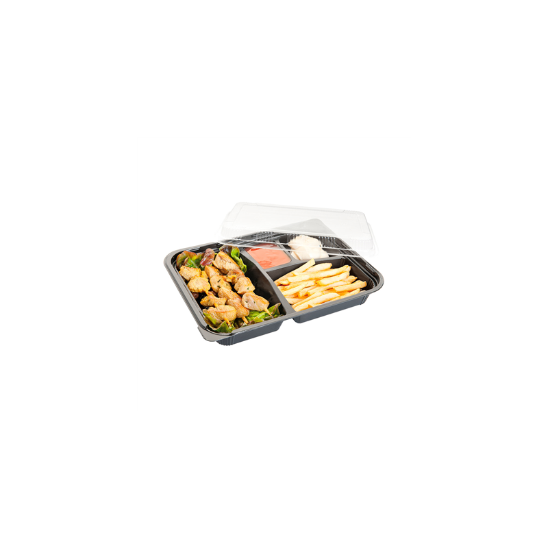 COFFRETS POUR REPAS 4 COMPART. 24,2x18,2x4,5 CM NOIR PP (400 UNITÉ) COFFRETS POUR REPAS 4 COMPART. 24,2x18,2x4,5 CM NOIR PP (400 UNITÉ)