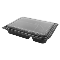 Image COFFRETS POUR REPAS 4 COMPART. 27x20,6x5 CM NOIR PP (300 UNITÉ) #1