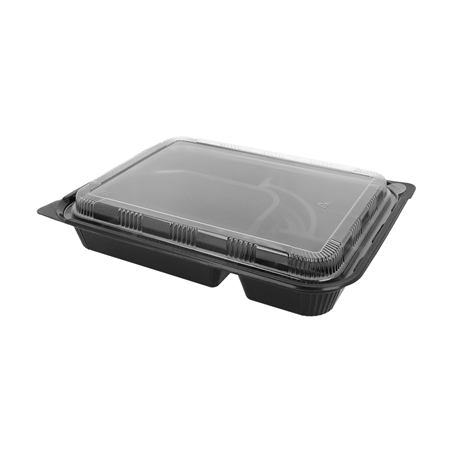Image COFFRETS POUR REPAS 4 COMPART.  27x20,6x5 CM NOIR PP (300 UNITÉ) #1