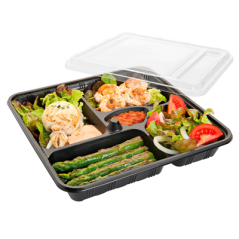 Image COFFRETS À EMPORTER 5 COMPART.  27,8x27,6x5 CM NOIR PP (200 UNITÉ) #5