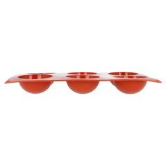 MOULE DEMI SPHÈRE Ø 7x3,5 CM  17,5x30 CM ROUGE SILICONE (1 UNITÉ)