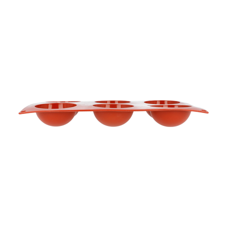 MOULE DEMI SPHÈRE Ø 7x3,5 CM  17,5x30 CM ROUGE SILICONE (1 UNITÉ)