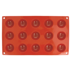 Image MOULE DEMI SPHÈRE Ø 4x2 CM  17,5x30 CM ROUGE SILICONE (1 UNITÉ) #3