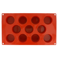 Image MOULE MUFFIN Ø5,1x2,8 CM  17,5x30 CM ROUGE SILICONE (1 UNITÉ) #3