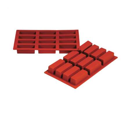 Image MOULE CAKE 7,9x2,9x3 CM  17,5x30 CM ROUGE SILICONE (1 UNITÉ) #1