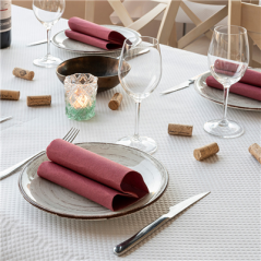 Image SERVIETTES ECOLABEL 'DOUBLE POINT' 18 G/M2 33x33 CM BORDEAUX OUATE (1200 UNITÉ) #3