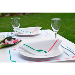 Image SERVIETTES ECOLABEL 'DOUBLE POINT - TRATTORIA' 18 G/M2 40x40 CM BLANC OUATE (1200 UNITÉ) #3