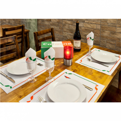 Image SERVIETTES ECOLABEL 'DOUBLE POINT - TRATTORIA' 18 G/M2 40x40 CM BLANC OUATE (1200 UNITÉ) #4
