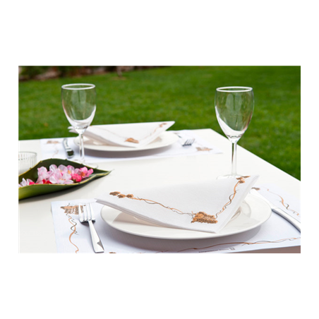 SERVIETTES ECOLABEL 'DOUBLE POINT - BACCHUS' 18 G/M2 40x40 CM BLANC OUATE (1200 UNITÉ)