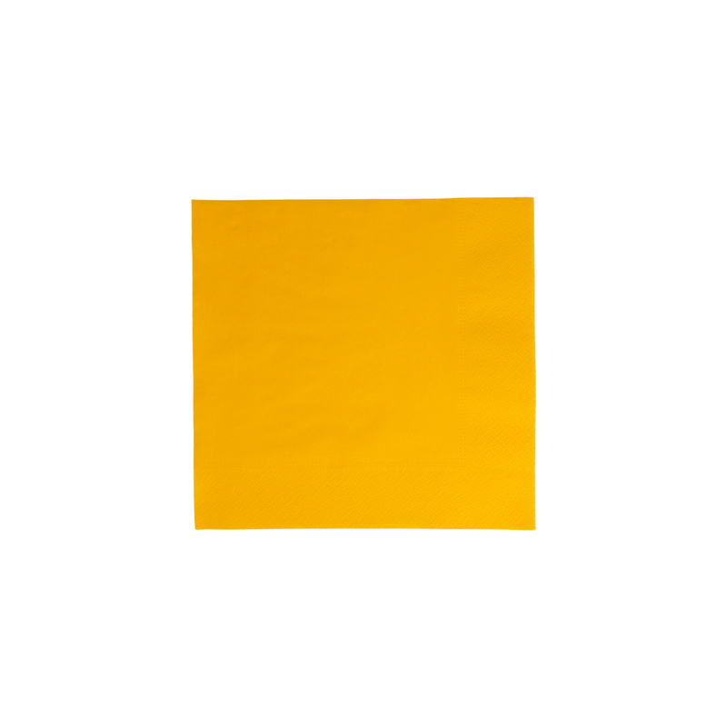 SERVIETTES ECOLABEL 2 PLIS  18 G/M2 39x39 CM JAUNE SOLEIL OUATE (1600 UNITÉ)