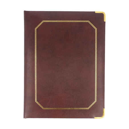 CALEPIN POUR ADDITIONS  16,5x22,5 CM BORDEAUX CUIR (1 UNITÉ)