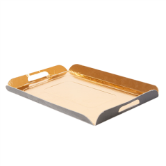 Image PLATEAUX AVEC ANSES 750 G/M2 15x24+2 CM OR/NOIR CARTON (100 UNITÉ) #1