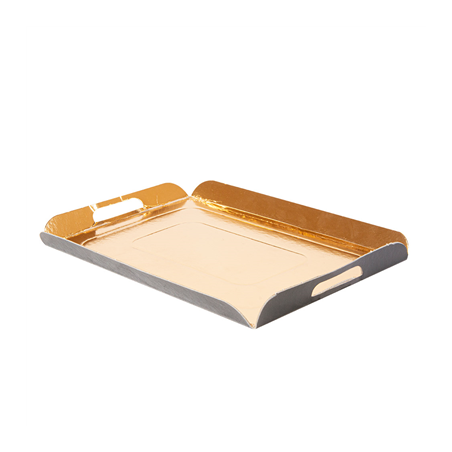 Image PLATEAUX AVEC ANSES  750 G/M2 15x24+2 CM OR/NOIR CARTON (100 UNITÉ) #1