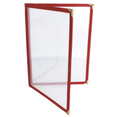 Image MENU "AMÉRICAIN" DIN-A5 2 CORPS   BORDEAUX PVC (1 UNITÉ) #1