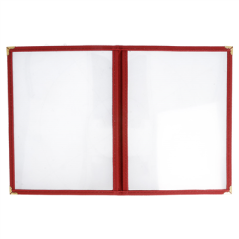 Image MENU "AMÉRICAIN" DIN-A5 2 CORPS   BORDEAUX PVC (1 UNITÉ) #5