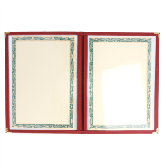 Image MENU "AMÉRICAIN" DIN-A5 2 CORPS   BORDEAUX PVC (1 UNITÉ) #6