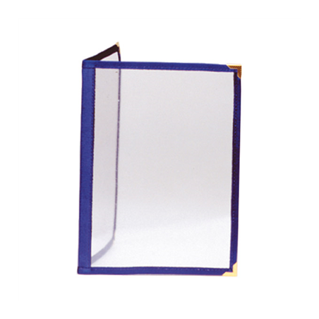 Image MENU "AMÉRICAIN" DIN-A5 2 CORPS   BLEU PVC (1 UNITÉ) #1