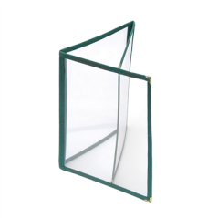 Image MENU "AMÉRICAIN" DIN-A5 3 CORPS   VERT PVC (1 UNITÉ) #1