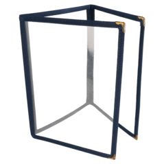 Image MENU "AMÉRICAIN" DIN-A5 3 CORPS   BLEU PVC (1 UNITÉ) #1