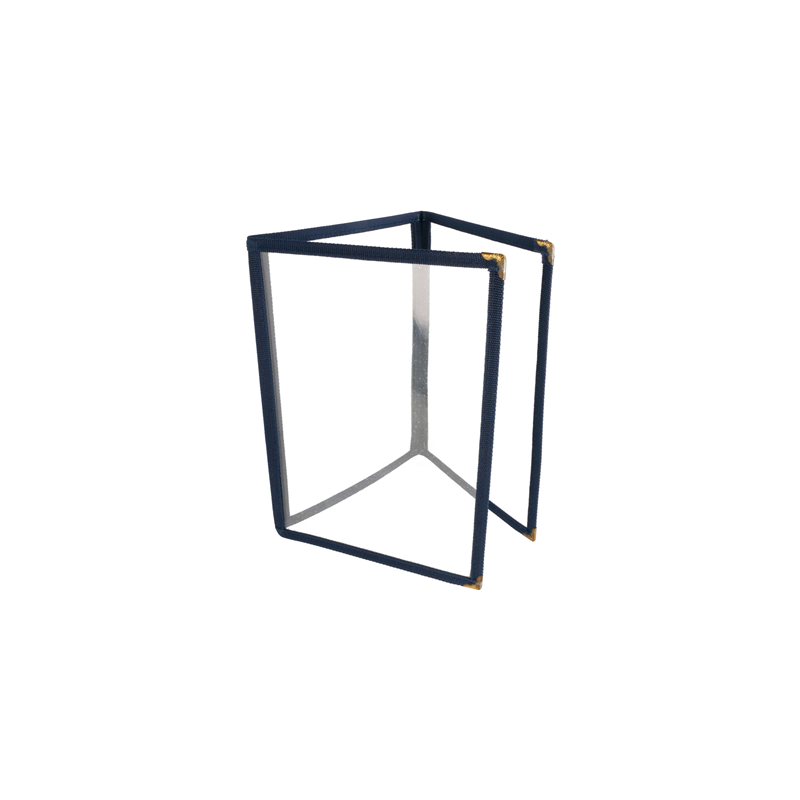 MENU "AMÉRICAIN" DIN-A5 3 CORPS   BLEU PVC (1 UNITÉ)